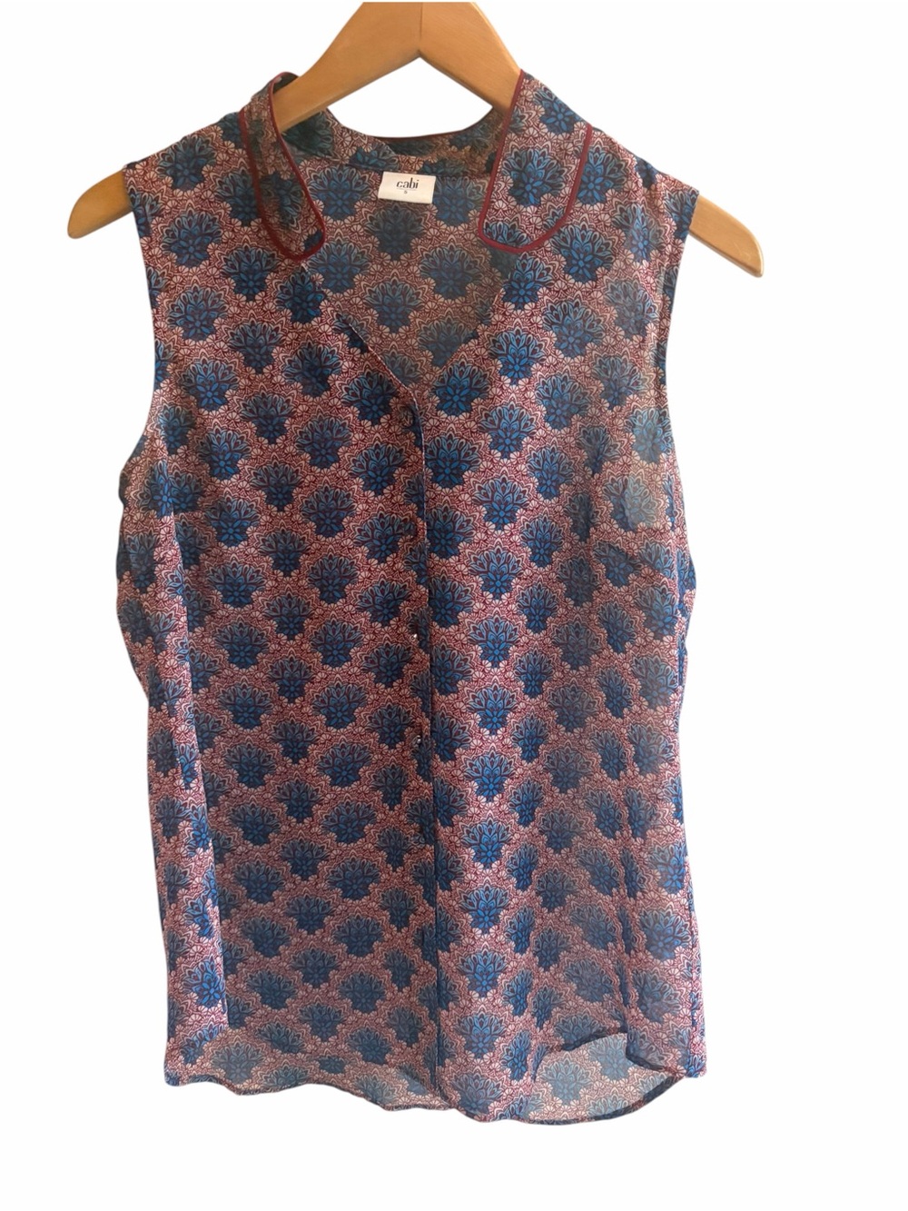Cabi 3620 Fan Sleeveless Western Blouse Small - Picture 3 of 7